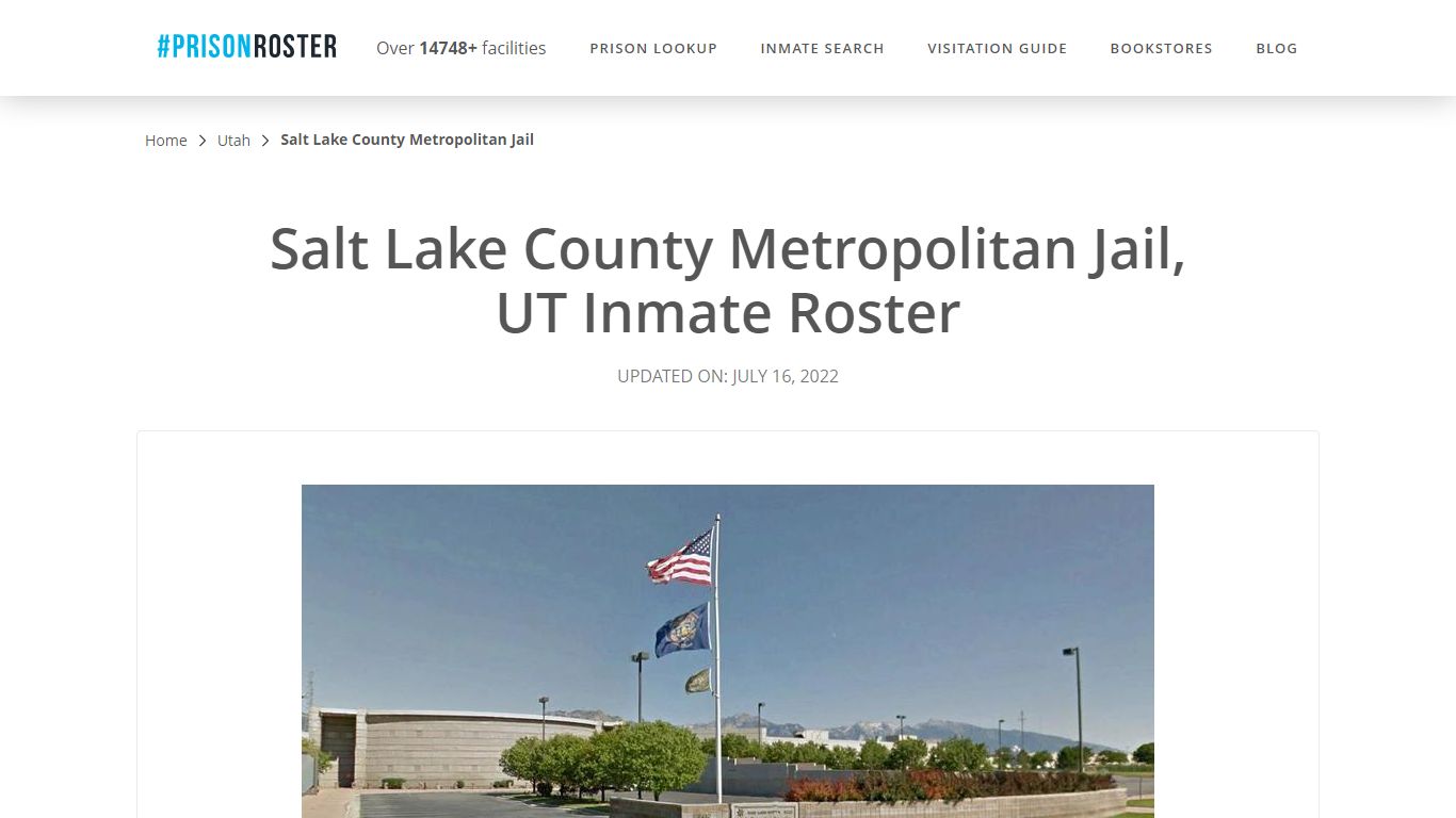 Salt Lake County Metropolitan Jail, UT Inmate Roster - Prisonroster